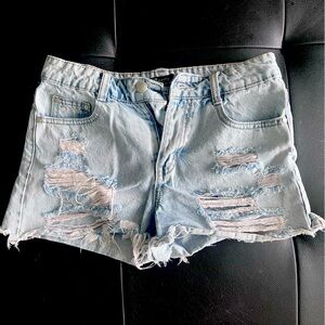 Distressed Jean shorts
